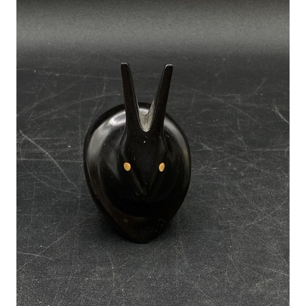Hand Carved Ironwood 3” Bunny Rabbit Sculpture Figurine